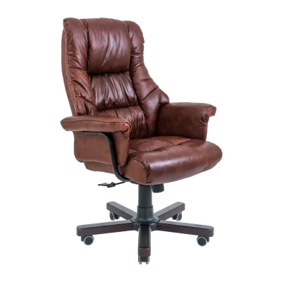 Congress armchair, upholstery Leather Lux Brown combined